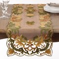 Saro Lifestyle SARO  16 x 72 in. Rectangle Embroidered Flourishes Table Runner  Green AN01.G1672B